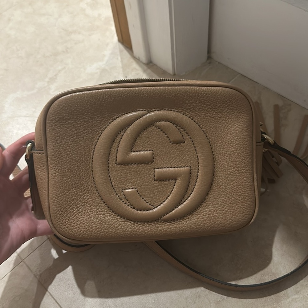 Gucci Brown Tan Leather Soho Disco Crossbody Bag